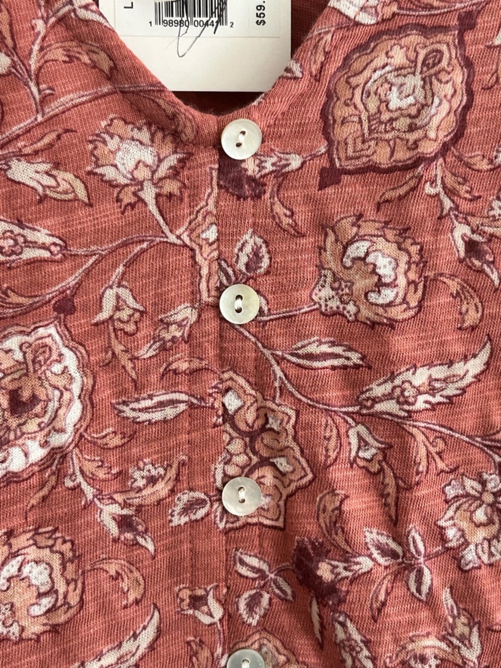 Lucky Brand Floral Top Pink Size L - Picture 3 of 14